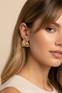 Maya | Women’s Modern Triangle Gold Earrings