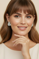 Maya | Women’s Modern Triangle Gold Earrings