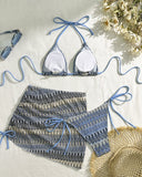 Mayra | Women’s Print Triangle Bikini Set with Ruched Cover-Up Skirt