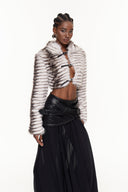 Meadow | Women's Zebra Print Faux Fur Jacket