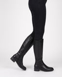 Melisande | Women's Round Toe Side Zip Low Block Heel Knee High Riding Boots