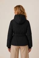 Minerva | Women's Hooded Belted Zip Front Quilted Puffer Jacket