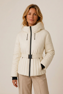Minerva | Women's Hooded Belted Zip Front Quilted Puffer Jacket