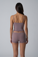 Mirella | Women's V Neck Lace Trim Spaghetti Strap Pajama Set with Scalloped Shorts