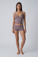 Mirella | Women's V Neck Lace Trim Spaghetti Strap Pajama Set with Scalloped Shorts