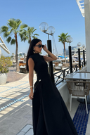 Monika | Women's Mock Neck Cap Sleeve Maxi Evening Dress