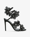 Morgan | Women’s Floral Rhinestone Wrap Strap Stiletto Sandals Heels