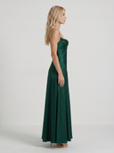 Nadine | Women's Cowl Neck Spaghetti Strap Satin Maxi Dress
