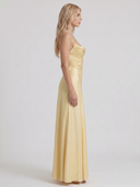 Nadine | Women's Cowl Neck Spaghetti Strap Satin Maxi Dress