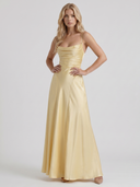 Nadine | Women's Cowl Neck Spaghetti Strap Satin Maxi Dress