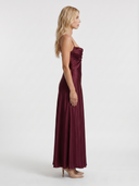 Nadine | Women's Cowl Neck Spaghetti Strap Satin Maxi Dress
