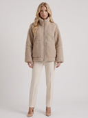 Natasha | Women's High Collar Zip Front Long Sleeve Patch Pockets Teddy Jacket