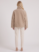 Natasha | Women's High Collar Zip Front Long Sleeve Patch Pockets Teddy Jacket