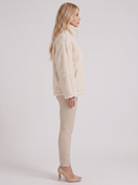 Natasha | Women's High Collar Zip Front Long Sleeve Patch Pockets Teddy Jacket