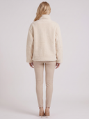 Natasha | Women's High Collar Zip Front Long Sleeve Patch Pockets Teddy Jacket