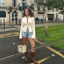Niamh | Women's Satin Collared Button Long Sleeve Top