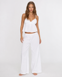 Nichola | Women's Ribbed V Neck Cami Pajama Set with Drawstring Wide Leg Pants