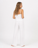 Nichola | Women's Ribbed V Neck Cami Pajama Set with Drawstring Wide Leg Pants