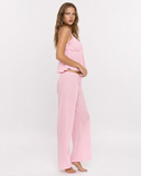 Nichola | Women's Ribbed V Neck Cami Pajama Set with Drawstring Wide Leg Pants