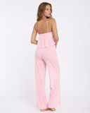 Nichola | Women's Ribbed V Neck Cami Pajama Set with Drawstring Wide Leg Pants