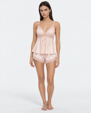 Nicola | Women's Floral Lace V Neck Cami Pajama Set with Bow and Shorts