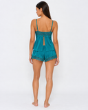Nicola | Women's Floral Lace V Neck Cami Pajama Set with Bow and Shorts