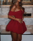 Nina | Women's Off-Shoulder Bubble Mini Dress