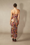 Novalee | Women's Strapless Floral Embellished Bodycon Maxi Dress