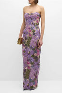 Novalee | Women's Strapless Floral Embellished Bodycon Maxi Dress