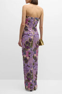 Novalee | Women's Strapless Floral Embellished Bodycon Maxi Dress