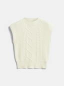 Nyomi | Women's Cap Sleeve Chevron Pattern Cable Knit Top