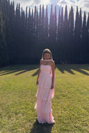 Odessa | Women's Strapless Tiered Maxi Wedding Guest Dress