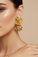 Olivia | Women's C-Shaped Floral Design Earrings