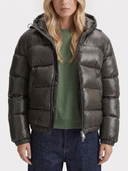 Oriana | Women's Zip Front Long Sleeve Pockets Glossy Puffer Jacket