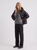 Oriana | Women's Zip Front Long Sleeve Pockets Glossy Puffer Jacket