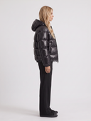 Oriana | Women's Zip Front Long Sleeve Pockets Glossy Puffer Jacket