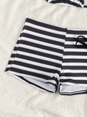 Patty | Women’s Striped Crochet Triangle Bikini Set with Cover-Up