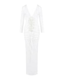 Paulina | Women's Long Sleeve V-Neck Bodycon Maxi Dress