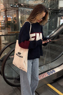 Payton | Women's Drop Shoulder Long Sleeve Graphic Knit Sweater