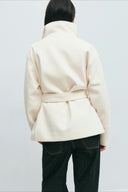 Pearl | Women's Belted High Neck Wrap Jacket Coat