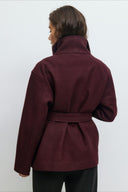 Pearl | Women's Belted High Neck Wrap Jacket Coat
