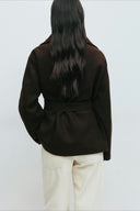 Pearl | Women's Belted High Neck Wrap Jacket Coat