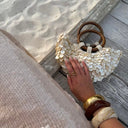 Penelope | Women’s Shell Embellished Top Handle Handbag