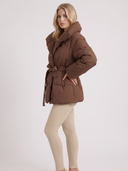 Perla | Women's Oversized Collar Tie Belt Long Sleeve Puffer Jacket