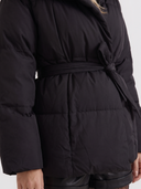 Perla | Women's Oversized Collar Tie Belt Long Sleeve Puffer Jacket