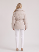 Perla | Women's Oversized Collar Tie Belt Long Sleeve Puffer Jacket