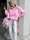 Phoebe | Women's Half-Zip Casual Long Sleeve Sweater