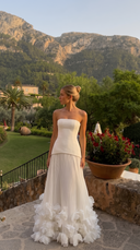 Prairie | Women's Corset Strapless Pleated Maxi Autumn Wedding Guest Dress