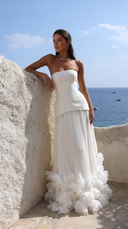 Prairie | Women's Corset Strapless Pleated Maxi Autumn Wedding Guest Dress