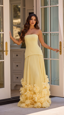 Prairie | Women's Corset Strapless Pleated Maxi Autumn Wedding Guest Dress